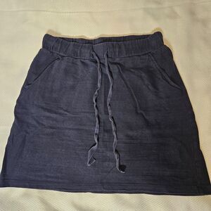 LOFT Draw String Navy Pull on skirt womens small